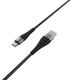 Кабель BOROFONE BX32 USB to Type-C 2.4A, 1m, nylon, aluminum+TPE connectors, Black - изображение 1