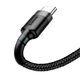 Кабель Baseus Cafule USB Type-C 2A 3м чорний для заряджання та передачі даних - зображення 3