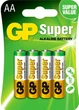 Батарейки GP SUPER ALKALINE 1.5V AA 4 шт лужні LR6 для побутових приладів - зображення 1