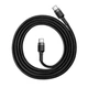 Кабель Baseus Cafule Type-C 60W 1м черный для зарядки и синхронизации 20V 3A кевларовая оплетка - изображение 1