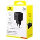 Мережевий зарядний пристрій Baseus Palm 20Вт USB Type-C USB Type-A чорний для швидкого заряджання пристроїв - зображення 2