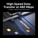 Дата кабель USB-C to USB-C 1.0m Thunderbolt 5 240W 5A 120Gbps 16/8/4K L703 black Ugreen (45996) - изображение 11