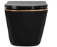 Підвісний унітаз REA CARLO BLACK MINI FLAT GOLD EDGE чорний - изображение 3