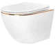 Підвісний унітаз REA CARLO WHITE MINI FLAT GOLD EDGE білий - зображення 1