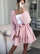 Женский костюм кимоно с шортами и пояс пудровый S-L с824.1636 - изображение 1