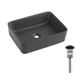 Раковина накладная Qtap Tern 480x370x135 мм, Anthracite, прямоугольная, с донным клапаном QT17116069AN - изображение 1