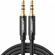 Аудіокабель 3,5 на 3,5 UGREEN AV112 Cable Gold Plated Metal Case with Braid (3 pin, 1m). Black - зображення 1