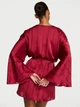 Халат Victoria's Secret Lacquer Satin Sheer Stripe Short Robe Red M/L Червоний (27178675D) - зображення 2