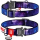 Нейлоновий нашийник для собак WAUDOG Nylon з QR паспортом, з малюнком "NASA21", металева пряжка-фастекс 28-40 см 20 мм (4506-0148) - зображення 1