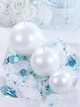 Zestaw świec Party Deco Kula metalizowana 8 cm 6 szt. Perła (ZES5902230731875) - obraz 5