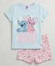 Дитяча піжама disney stitch & angel — комплект для дівчаток (футболка та шорти), блакитний, рожевий, 110-116 - изображение 2