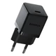 Мережевий зарядний пристрій з кабелем Baseus Palm Fast Charger 1C 20W EU Cosmic Black set USB-C to iP 20W 1m - зображення 1