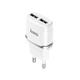 Мережевий зарядний пристрій HOCO C12 Smart dual USB charger 12W White - зображення 1
