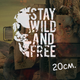 Наклейка на авто "STAY WILD AND FREE" наклейка череп, милитари наклейка 20см — виниловый стикер, декор на машину, водостойкая - изображение 1