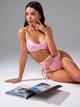Комплект нижнего белья атласный с поясом для чулок Barbie Розовый L - изображение 1