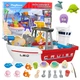 Набір іграшок для купання Lean Toys Рибальський човен з циркуляцією води та аксесуарами Біло-червоний (743382) (5905991083122) - зображення 6