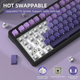 Механічна бездротова (Bluetooth + 2,4G) клавіатура з HOT SWAP Attack SHARK X85, 82 Key, RGB, Win/Mac OS, УКР/АНГЛ, Gradient Purple (X85GP) - зображення 3
