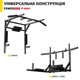 Турник PullUp 3в1 настенный + брусья с упором для пресса / 4 хвата / разборный / черный / (P-3043) - изображение 7