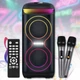 Портативная Bluetooth колонка 2х6.5" с 2 беспроводными микрофонами и LED подсветкой ZXX-5505 40W - изображение 2