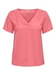 Футболка ONLAVA S/S V-NECK MIX WOVEN TOP JRS 15224916 Tea Rose ONLY S Рожевий 15224916TEAROSE XS - зображення 1