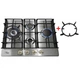 Варочная поверхность газовая Luxor Classico 60 BG KUP SS Emaille Turbo Wok Italy + круглая подставка Wok в подарок, белый - изображение 4