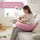Подушка для беременных и кормления 30х190 см SeiDesign трикотаж гипоаллергенная, наволочка из хлопка на молнии пудра - изображение 3