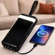 Повербанк 20000mAh із ліхтариком USB Type-C micro USB чорний iDragon KP-20 - зображення 2
