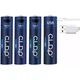 Аккумуляторные батарейки AA C.L.D.P 1.6V 1800 mAh Zn-Ni с USB зарядкой, комплект 4 шт - изображение 1