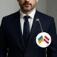 Значок BROCHE брошь бижутерия Флаги Украина-Австрия разноцветный BRGV115455 - изображение 2