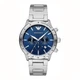 Чоловічий наручний годинник Emporio Armani Watch Mario AR11306 44мм брендовий срібний із синім циферблатом - зображення 1