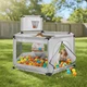 Детский манеж Malatec 130х65х100 см черный складной игровой с сетчатыми стенками безопасный легкий из ткани Oxford 210D и с металлическим каркасом для дома и путешествий серый - изображение 4
