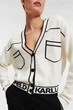 Жіночий білий кардиган SHORT LOGO CARDIGAN Karl Lagerfeld S 231W2011 - изображение 4