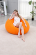 Надувное кресло-пуф Inflatable Sofa / Надувное кресло-мешок 110×110×85 см Оранжевый HDSYR_436 - изображение 5
