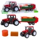 Zabawka LEAN Toys Traktor Rolniczy Farmerski Z Zieloną Przyczepą i Sianem 62 cm Czerwona (5905991058571) - obraz 5