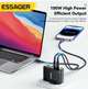 Мережевий зарядний пристрій Essager GAN 100W (2 Type-C + 2 USB) - зображення 4