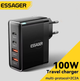 Мережевий зарядний пристрій Essager GAN 100W (2 Type-C + 2 USB) - зображення 2