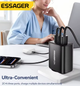Зарядний пристрій Essager 65W GaN (2xType-C + USB-A) PD3.0 швидка зарядка Black - зображення 3