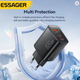 Зарядний пристрій Essager 65W GaN (2xType-C + USB-A) PD3.0 швидка зарядка Black - зображення 4