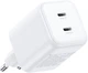 Сетевое зарядное устройство Ugreen X526 2xUSB-C 45W GaN Fast Charger White (UGR-65154) - изображение 3