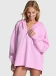 Жіноче худі Victoria's Secret (912831432614) Campus Fleece Tunic Hoodie L рожеве - зображення 1