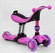 Самокат-велобіг 3в1 триколісний Best Scooter, 3 колеса PU зі світлом, сидіння, амортизатори, батьківська ручка - изображение 5