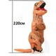 Надувной костюм тираннозавра T-Rex для взрослых — коричневый костюм динозавра для Хеллоуина и косплея - изображение 3
