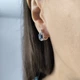Серебряные серьги с натуральным сапфиром 2.628ct, фианитами (2202547) - изображение 7