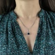 Серебряная подвеска с сапфиром 2.995ct, фианитами (2180883) - изображение 7