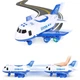 Zestaw policji Woopie Samolot + Rozkładany transporter z 3 autami + Znaki drogowe 1:64 Biało-niebieski 58144 (5906280658144) - obraz 4