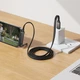 Кабель Hoco U150 Type-C - Type-C PD60W (3A) 1.2м нейлоновый для быстрой зарядки с боковым штекером и подставкой Black - изображение 5