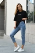 Жіноча футболка з принтом вільного крою з віскози подовжена Seventeen L-XL Чорний (2000000177601) - изображение 5