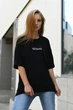 Жіноча футболка з принтом вільного крою з віскози подовжена Seventeen L-XL Чорний (2000000177601) - изображение 6