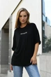 Жіноча футболка з принтом вільного крою з віскози подовжена Seventeen L-XL Чорний (2000000177601) - изображение 7