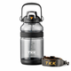 Спортивна пляшка TKK (2000 мл) — Напівпрозорий чорний Tritan BPA-free, з потужною ручкою та кнопкою-фіксатором - зображення 1
